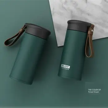 

280ml Thermosflask Double Wall Stainless Steel Water Coffee Mug Drinking Bottle For Outdoor With Rope Portable