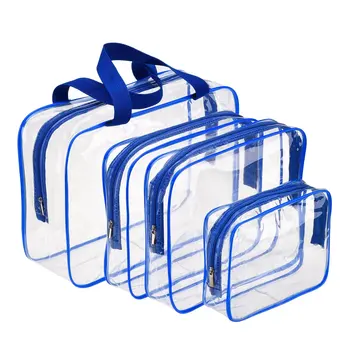 

4 Pcs Clear Cosmetic Bags Travel Toiletry Bag Organizers Water-proof Makeup Bag Jewelry Bag