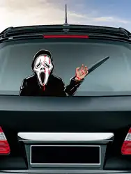 Новое заднее стекло автомобиля наклейки анимированные движущиеся радиус лезвия стеклоочистителя наклейка и рука для Хэллоуина ужас