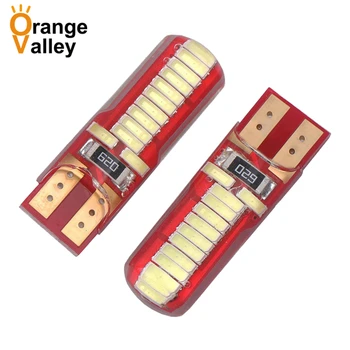 

100PCS T10 194 W5W 501 24 SMD LED 4014 Car Silica gel Auto Clearance Lights Reading Light Marker Lamps DC 12V