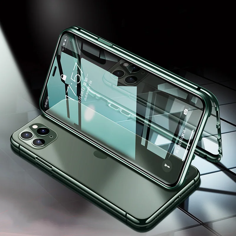 

Magnetic Attraction Case For iPhone SE X Xr Xs Max 6 6s 7 8 Plus Shockproof Case For iPhone 11 Pro Max Tempered Glass Back Cover
