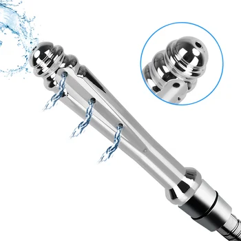 Metal 7 Holes Side Opening Anal Sprinkler Enema Cleaning Shower Colonic Douche Nozzle Vaginal Wash Unisex Sex Tool for Couples 6