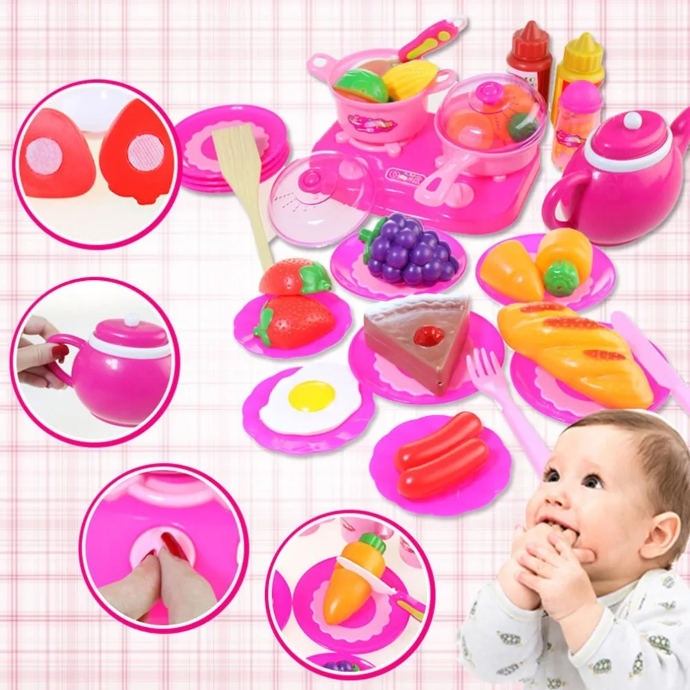 Рождество 54 шт., креативная имитирующая кухонная разборная игрушка, набор фруктов, овощей, игрушка для игры в повара, кухонная посуда, ролевые игрушки для детей