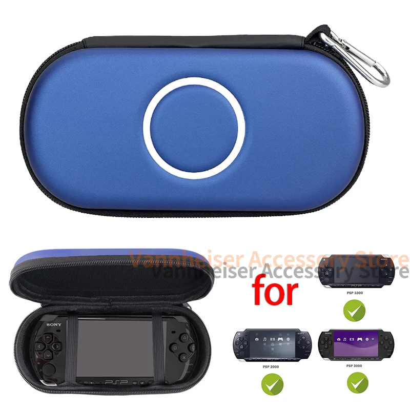 Portable Hard Carry PSP Bag Protective Case Shell Travel Bag for Sony PSP 1000/2000/3000 Game Console Blue 
