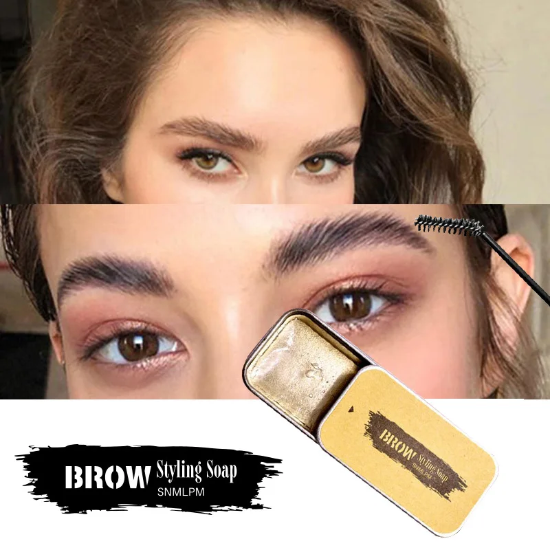 

Eyebrows Styling Soap, Brows Gel Styling Pomade for Natural Brows,Long Lasting Waterproof ,3D Feathery Brows Makeup Balm