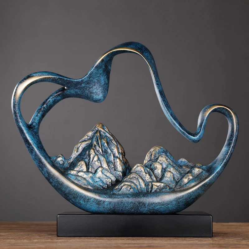 

Creative 40cm Big Size Mountain Vintage Statue Home Decor Crafts Room Objects Landscape Office Resin Figurines Wedding Gifts