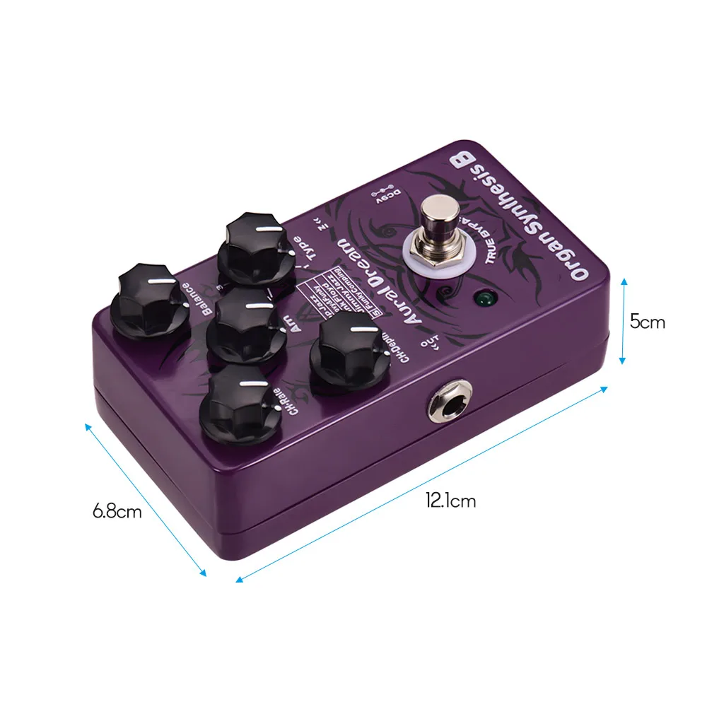 

Hot New Aural Dream Organ Synthesis B Digital Guitar Effects Pedal with POP Jazz Jim Jazz True Bypass Single Effects Purple
