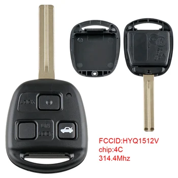 

Car Key Replacement 314.4Mhz 3 Buttons Uncut Ignition Master Key Keyless Entry Remote Fob with 4C Chip HYQ1512V Fit for Lexus