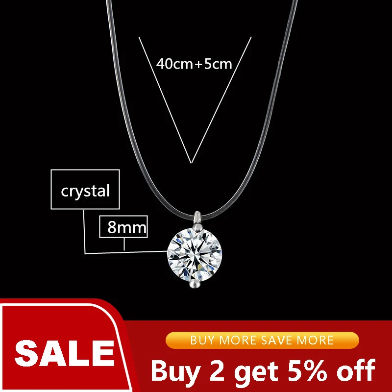 JOUVAL Shining CZ Stone Crystal Zircon Pendant Transparent Fishing