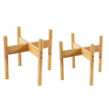 

2x Wooden Flower Stand Window Balcony Desktop Mini Flower Pot Holder Pot Display Stand Flower Pot Rack 20X20cm & 25X25cm