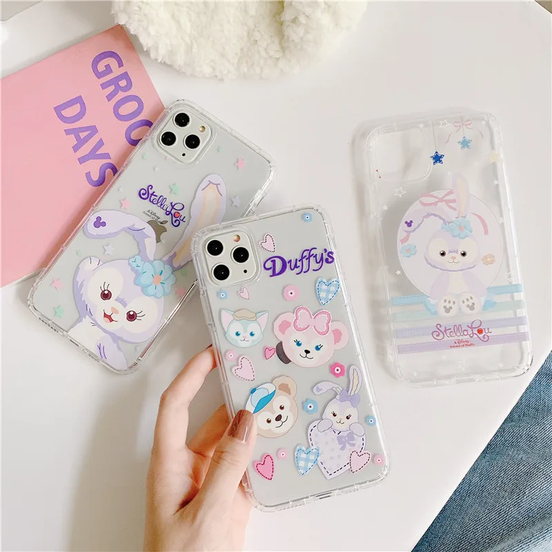 Милый мультфильм Duffy медведь балет кролик прозрачный мягкий силиконовый чехол для телефона для iphone 7 8 plus X XR XS MAX 11 Pro MAX couqe