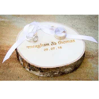 

Wood slice Wedding Ring Box Proposal Ring Pillow custom Rustic Ring Bearer Pillow Engagement Gift Valentines Gift Wedding Decor
