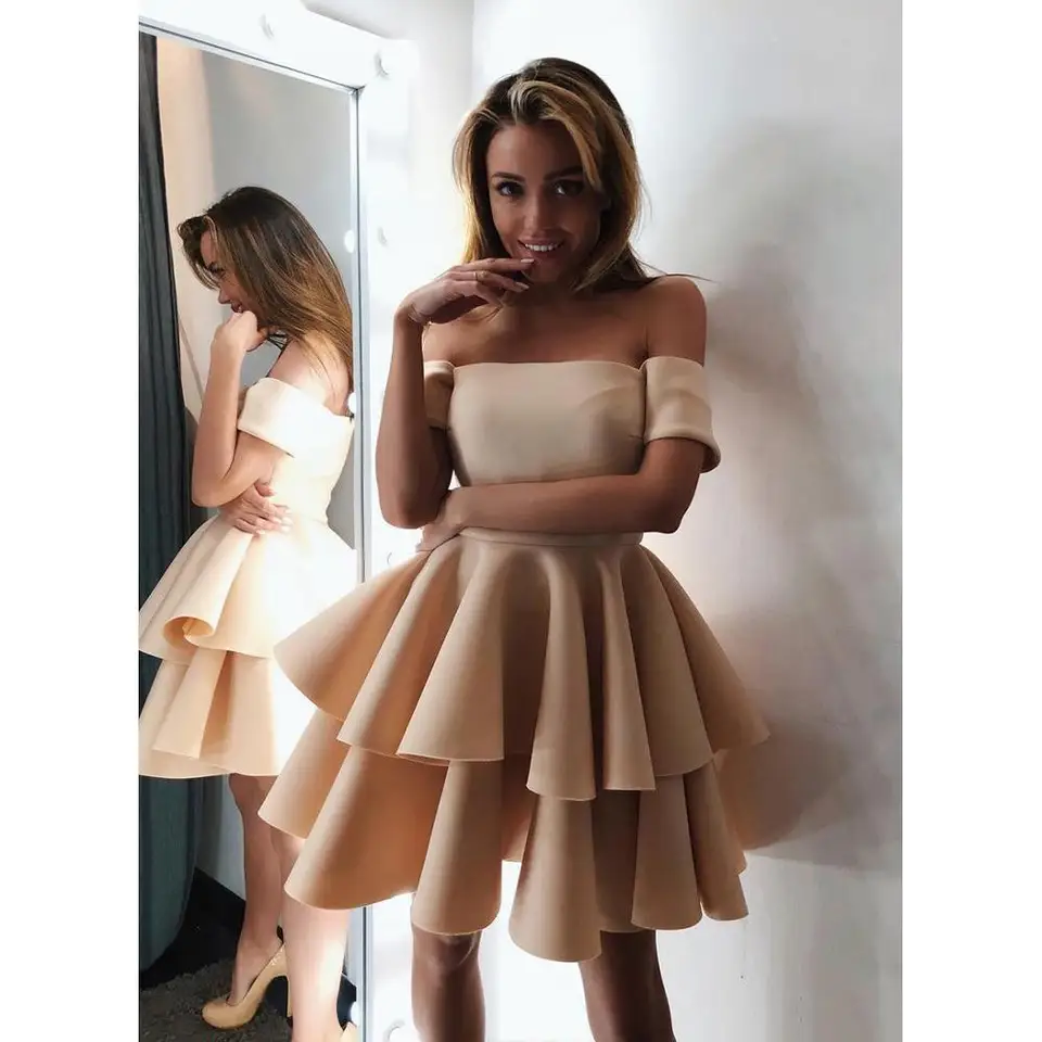 off shoulder guest wedding dress