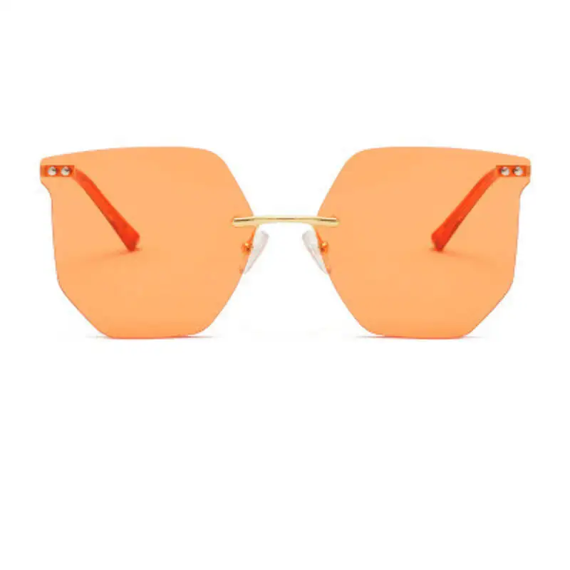 

Trendy Frameless Polygon Sunglasses Women 2021 Brand Designer Fashion Ocean Lens Sun Glasses Female Retro Hip Hop Metal Shades