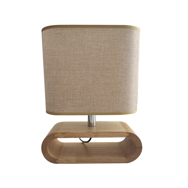 Nordic Wood Base Table Lamp, Abajur de