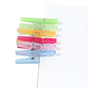 

100pcs 25mm Mini Spring Clear Transparent Clips Clothes Photo Paper Clips Craft clip party home Mini spring clip