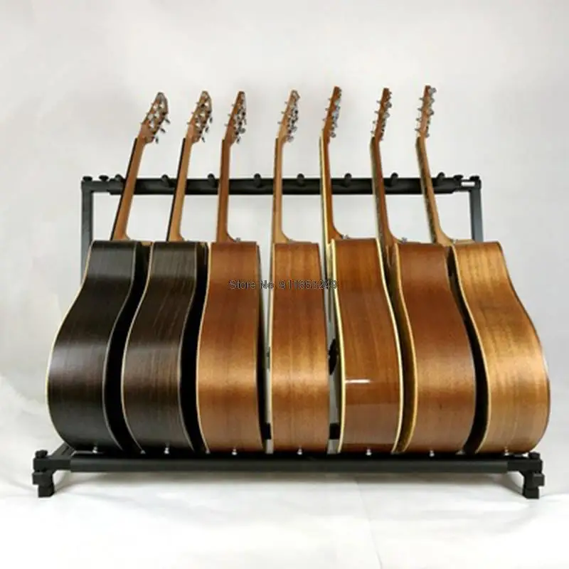 Складная вертикальная стойка для гитар, может вместить 3/5/гитар, подставка для хранения универсальных напольных гитар, железная стойка