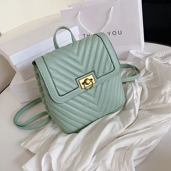 

Backpack Female 2020 New Style Simple Fashion Backpack Solid Color Travel School Bag