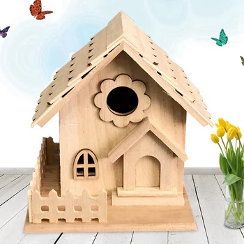 

Outdoor Birdhouse Wooden Bird Nest Hanging Bird House Natural Wooden Bird Cage Resting Place Wall-Mounted Bird Wooden Box