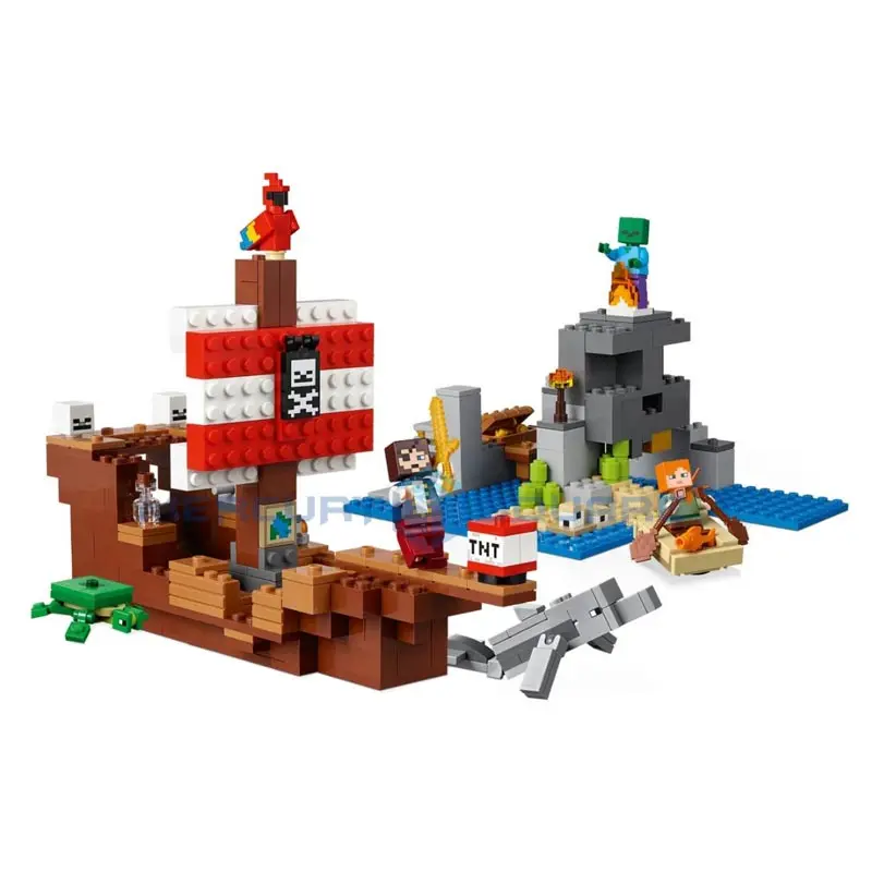 Pirate Ship Adventure Building Blocks With Alex & Pirate Action Figures Compatible My World Bricks Set Gifts Toys 21152 Pirate Ship Adventure Building Blocks With Alex & Pirate Action Figures Compatible My World Bricks Set Gifts Toys 21152