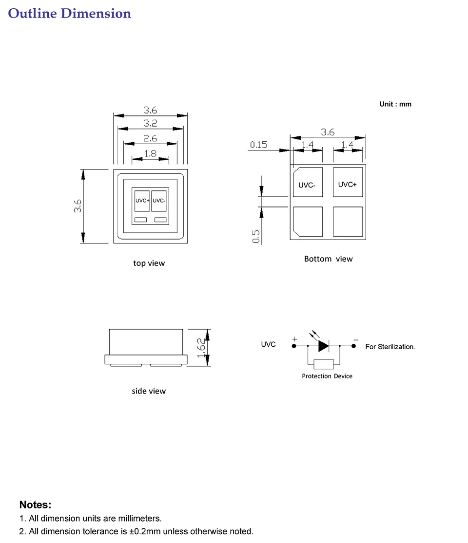 YCS-UFDC3535FFQUSC-R0（1W 150mA 单芯片）-2