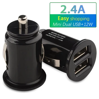 

Universal 2.4A Car Dual USB Mini Charger Adapter For Switch GPS DVR Camera Tablet Iphone11 X 8 7 Xiaomi Samsung S20 Charging