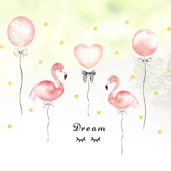 

1pc Flamingo Balloons Wall Stickers DIY Self-adhesive Stickers for Dormitory Bedroom