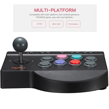 

8 Action Button Wired Fighting Joystick PXN-0082 Arcade Fight Stick USB Fightstick Game Controller for P3 / PS4 / XboxOne / PC
