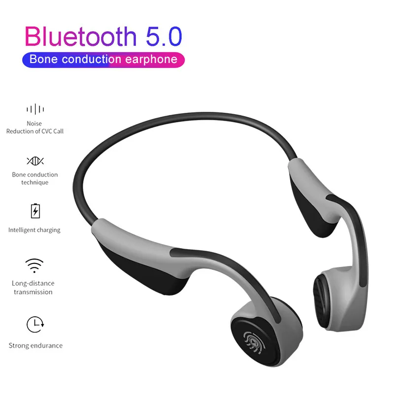 

V9 Headphones Bluetooth 5.0 Bone Conduction Headsets Wireless Sports Earphones Handsfree Waterproof PK Z8 Wireless Headphone