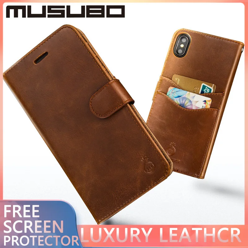 MUSUBO роскошный раскладной чехол для iPhone XS 11PRO MAX 7 8 PLUS SE 2020 кожаный с кнопкой