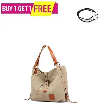 

Fashion New Style Artistic Multi-functional Hand Single Shoulder Backpack Canvas Brand Large Pocket Casual Tote Women's bag