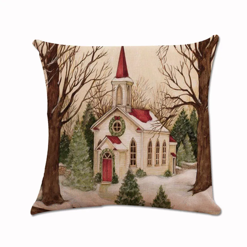 Милая Рождественская наволочка для подушки с принтом снеговика 45 см* 45 см, Высококачественная наволочка для дивана, наволочка для подушки, украшение для дома - Цвет: Серый