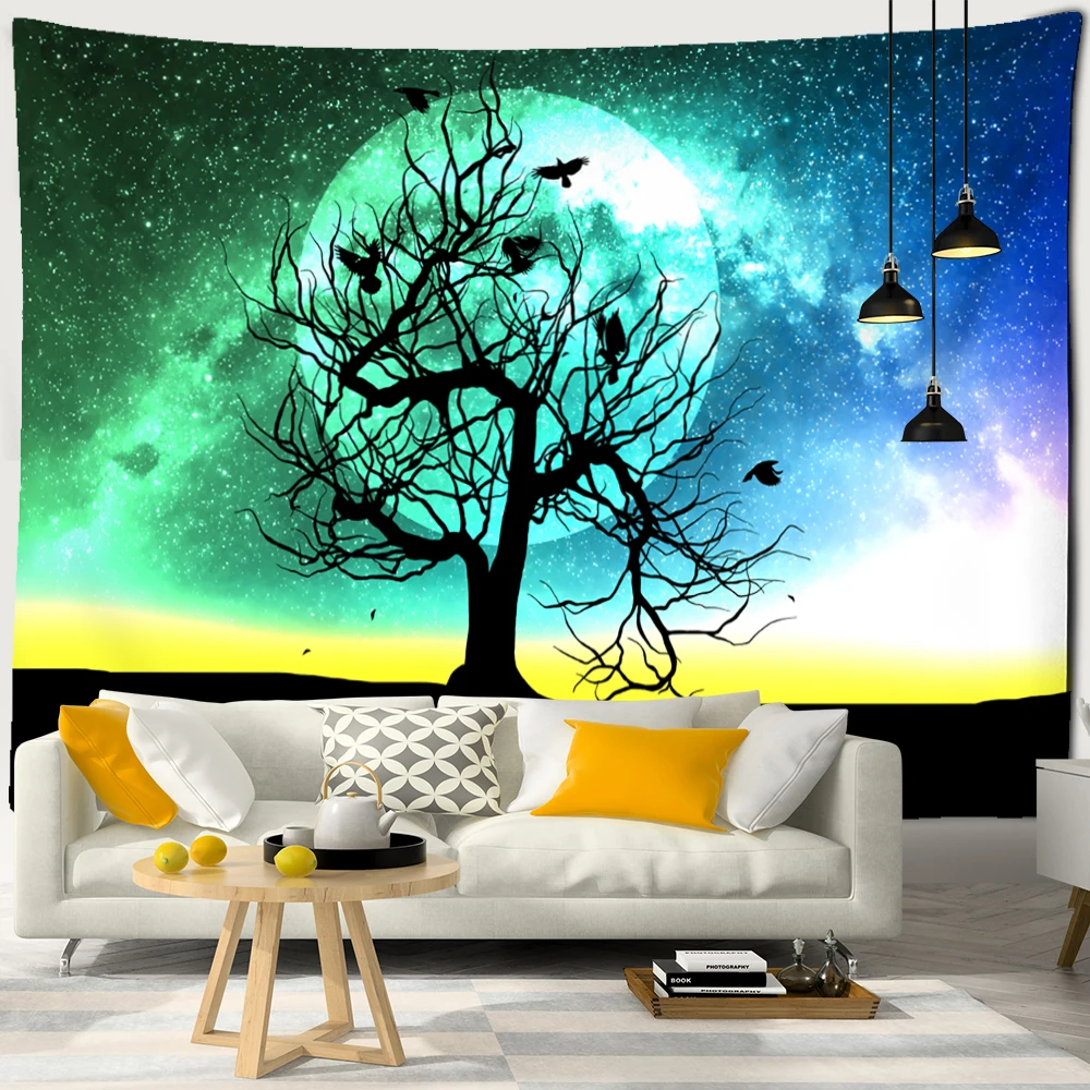Colorful Tree Of Life Tapestry Wall Hanging Nature Landscape Hippie Tapiz Psychedelic Witchcraft Aesthetics Room Home Decor