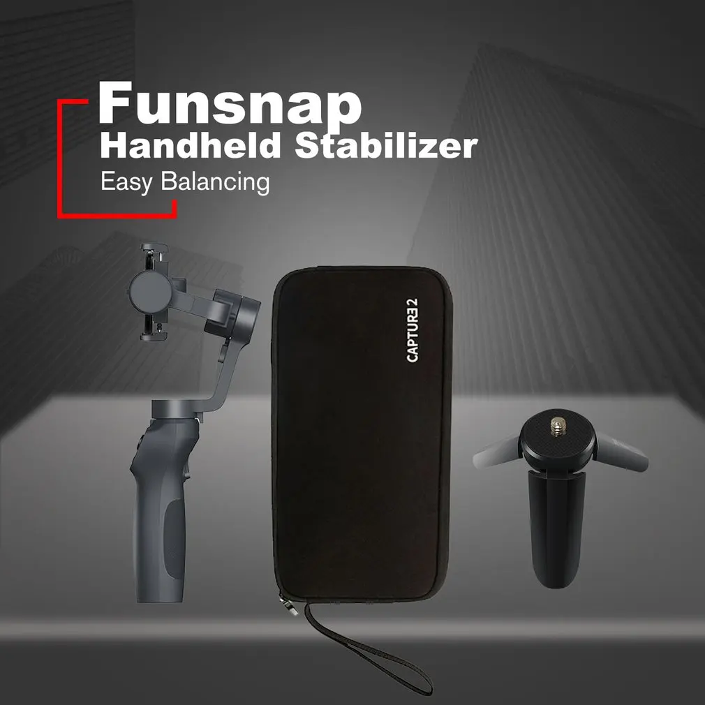 

Funsnap Capture2 Stabilizer Gimbal Handheld Gimbal live Stabilizer with Mini Tripod and Portable Bag for GOPRO Action Camera