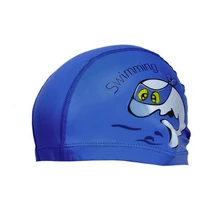 Унисекс, детская дышащая шапочка для плавания, Водонепроницаемый уход за волосами, защита ушей, шапочка для плавания, полиэстер, рисунок дельфина, blu