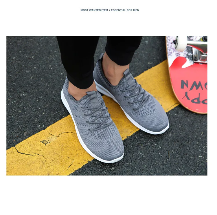 Men Sneakers Casual Summer Breathable Shoes Men Black White Red Light Comfortable Lace-Up Spring Autumn Male Footwear Trainers