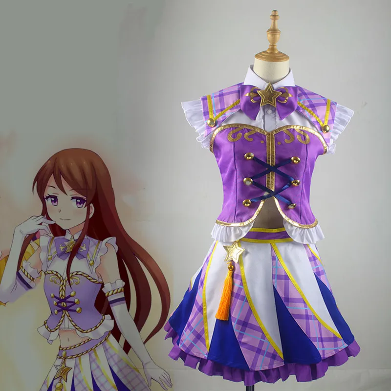 Японское аниме Aikatsu звезды шибуки ран косплей костюм платье наряд Хэллоуин