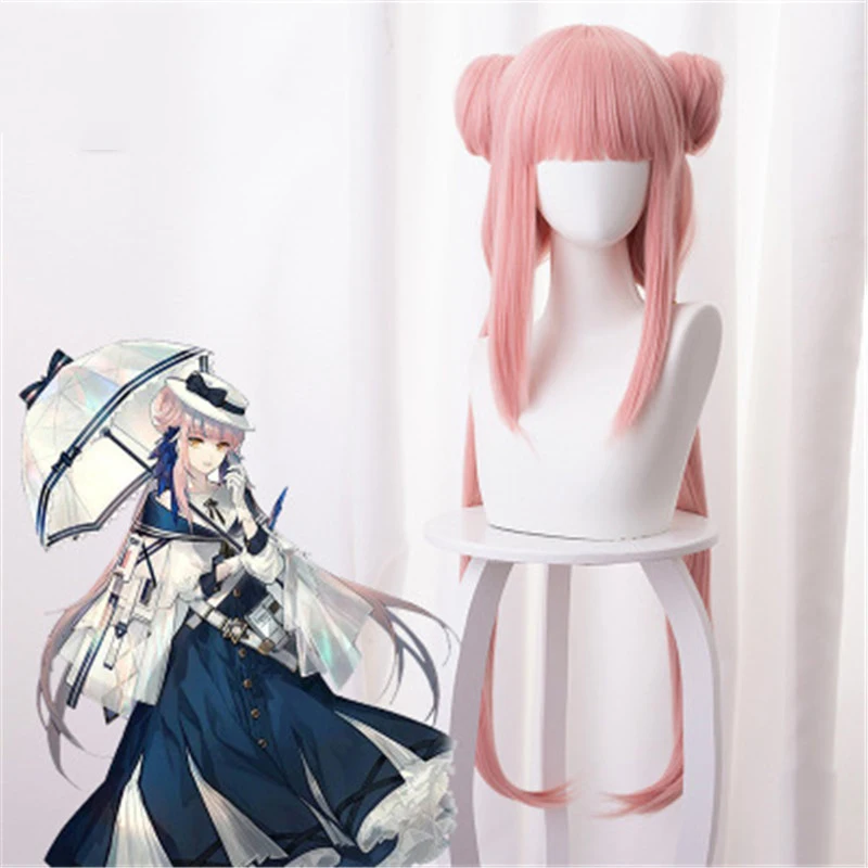 

Game Anime Arknights Ceylon Cosplay Wig 100cm Long Pink Double Horsetail Synthetic Wigs Halloween Costume Wig Peruca