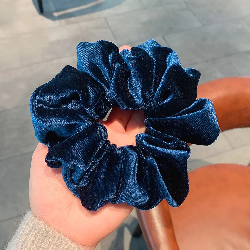 hair clips for thick hair Oversized Velvet Hair Scrunchies for Women Solid Big Scrunchie Hair Rubber Bands Elastic Hair Ties Accessories Ponytail Holder hair band for women