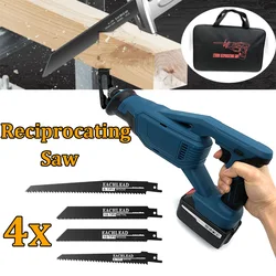 Makita – scie électrique 18V, sans fil, alternative, avec 4 lames, Kit, outil de coupe du bois et du métal, batterie 18V 