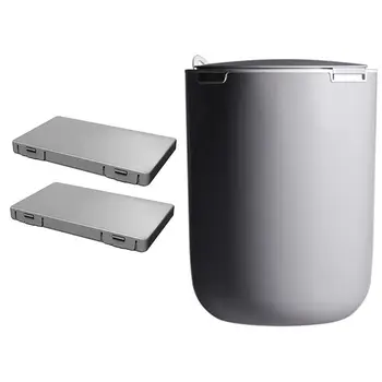 

1 Pcs 6L Garbage Can Waste Bins Trash Can with Lid & 2 Pcs Dust Proof Disposable Mask Case Mask Storage Box