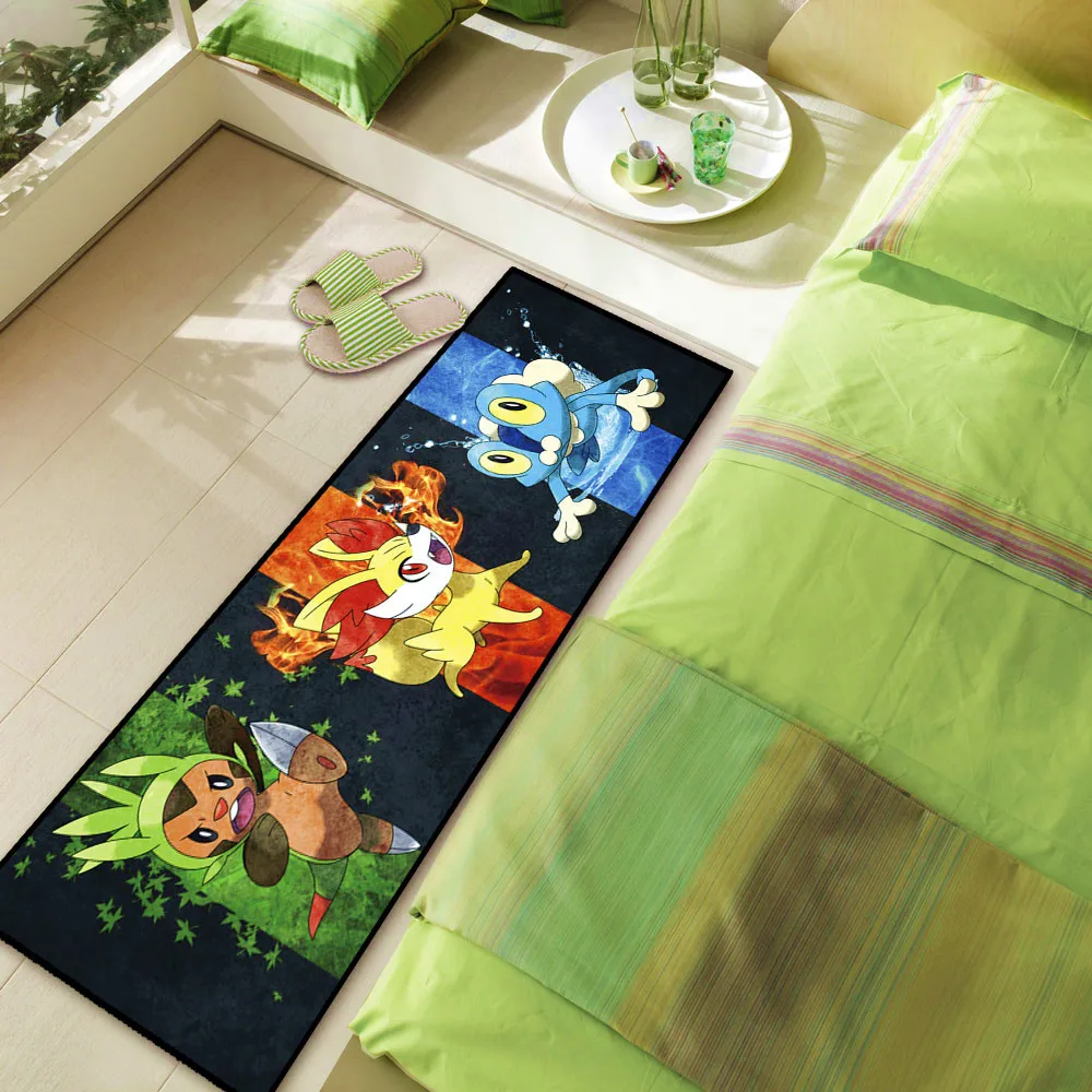 Аниме Покемон го Пикачу Evee напольный коврик ковер длинный коврик кухонный нескользящий коврик