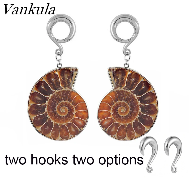 

Vankula 2 PCS Escargot Ear Weights Stainless Steel Ear Gauges Expander Body Jewelry Cool Style Ear Plugs Piercing