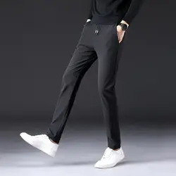 Осенние и зимние толстые повседневные брюки мужские горячие продажи корейский стиль тонкие брюки свободные эластичные быстросохнущие