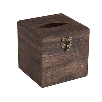 

Table Organizer Case Storage Napkin Holder Tissue Box Retro Wooden Home Decor Container Car Living Room Paper Square Towel