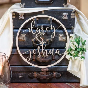 

Custom Wedding Sign Hoop Style Circle With Name Wedding Decor Photo Prop Wall Sign for Bride&Groom Unique Wedding Party Gift