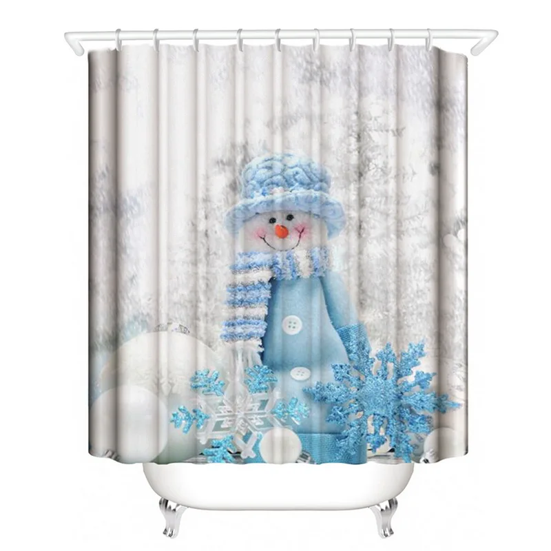 Рождественская занавеска для душа с принтом снеговика, водонепроницаемая занавеска, Рождественское украшение для дома, высокое качество, год, 27