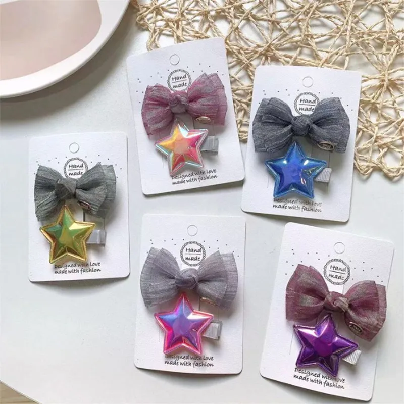 

10set/lot Star Hair Clips for Girls Fashion Kids Hairpins Bowknot Hair Clip Barrettes Cute Hairgrip Children Hair Accessories