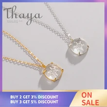 Thaya снежный цветок резное ожерелье с подвеской s925 серебро Эдельвейс кристалл элегантный Шарм дружбы для женщин Простые изысканные украшения