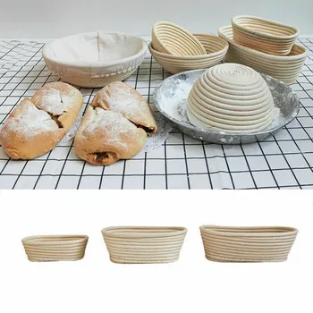 

Bread Proofing Basket Banneton Brotform Dough rattan bread basket round oval set